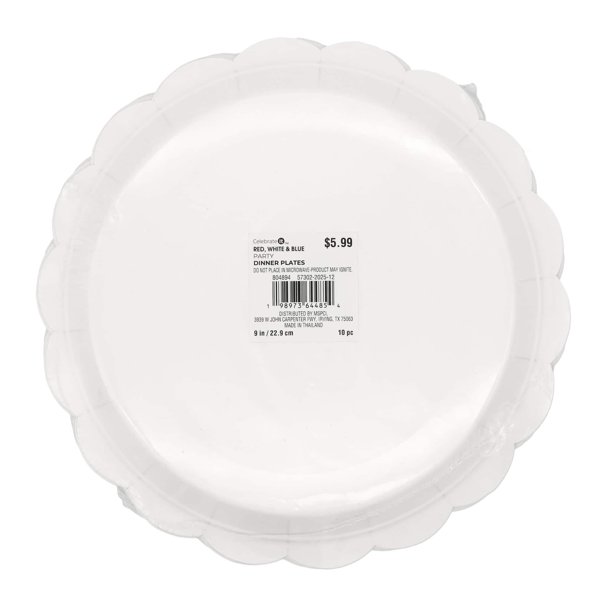 9" Red, White & Blue Stripes Dinner Plates, 10ct. by Celebrate It™